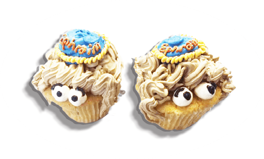 cupcakes with the faces of boys
